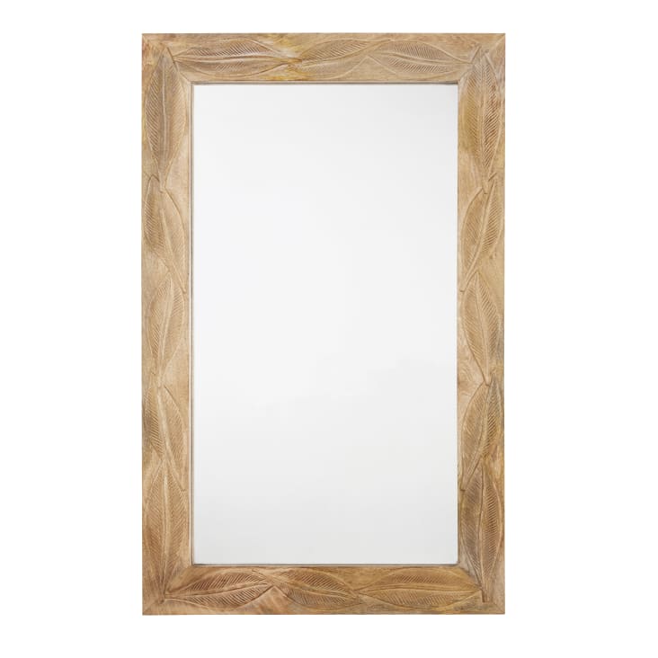 Comprar Espejo marco madera blanco grande con tallado