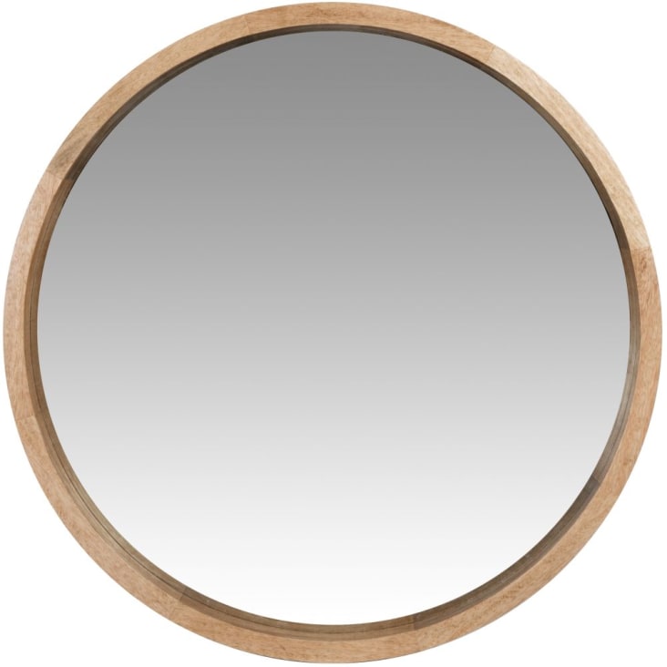 Espejo redondo de madera de mango marrón D. 53 cm AUGUSTO