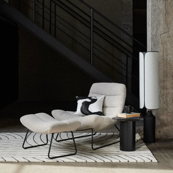 Housses IKEA Ektorp Pour Fauteuil Et Repose-pieds - Blanc Lin, Tissu Mixte Lin Et Viscose