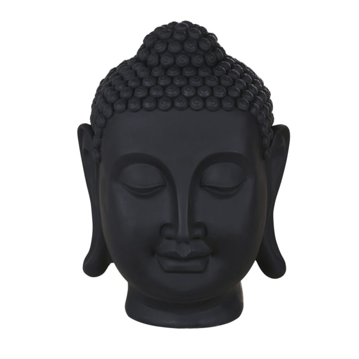 escándalo Girar educador Figura de cabeza de Buda en negro, alt. 83 | Maisons du Monde