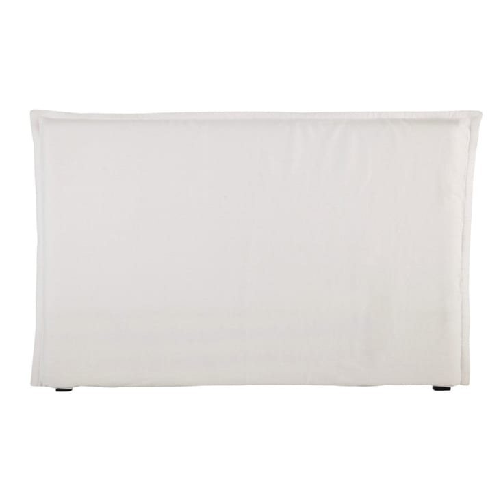 Fodera di testata da letto bianca in lino slavato 180 cm Morphée