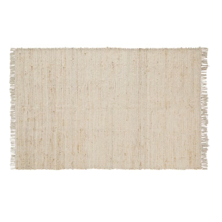 Geweven tapijt van gerecycleerd katoen en jute 120 x 180 cm LODGE