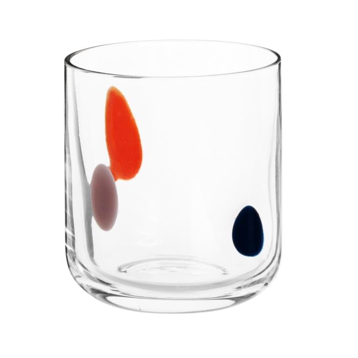 Glas mit Punkten, mehrfarbig