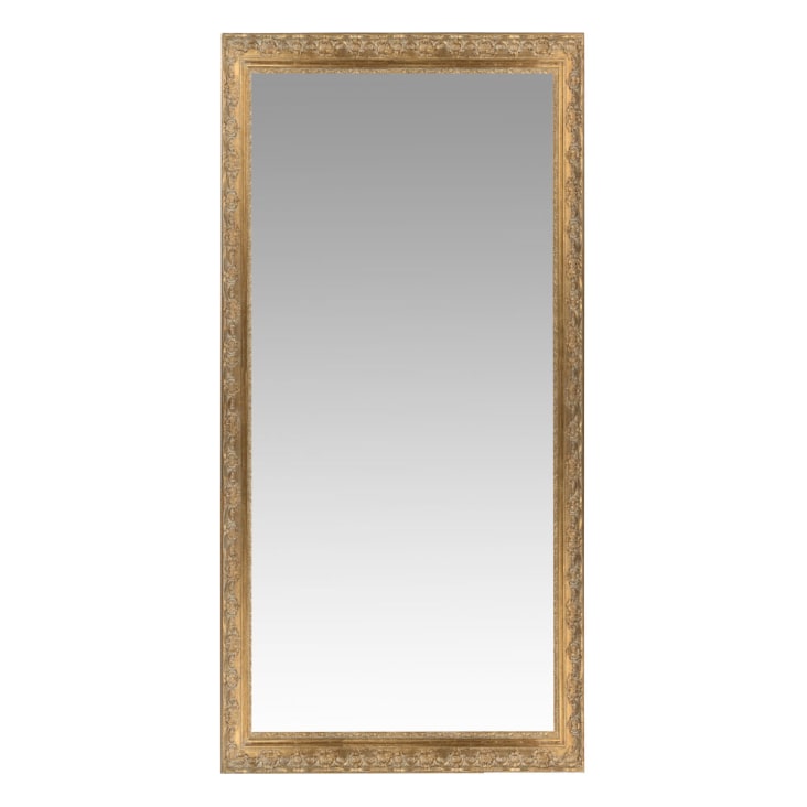 Grand specchio in paulonia dorato, 90x180 cm