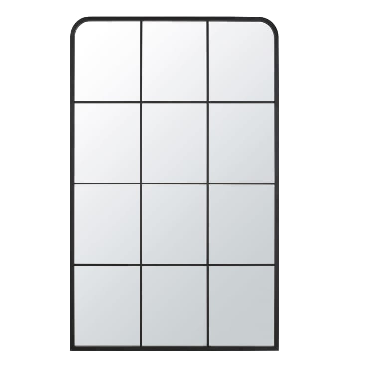 Specchio finestra in metallo nero, 122x122 cm Beckett