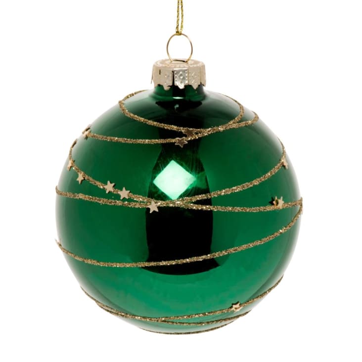winnaar resultaat lenen Groene en goudkleurige glazen kerstbal in de vorm van een spiraal | Maisons  du Monde