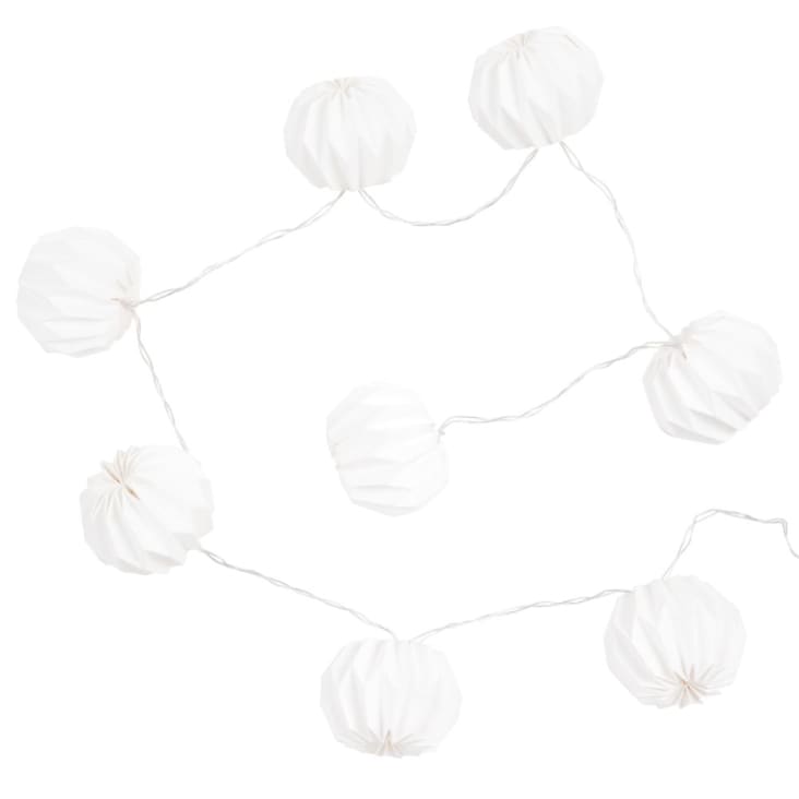Guirlande lumineuse boules en coton blanc et rose 20LEDS L360