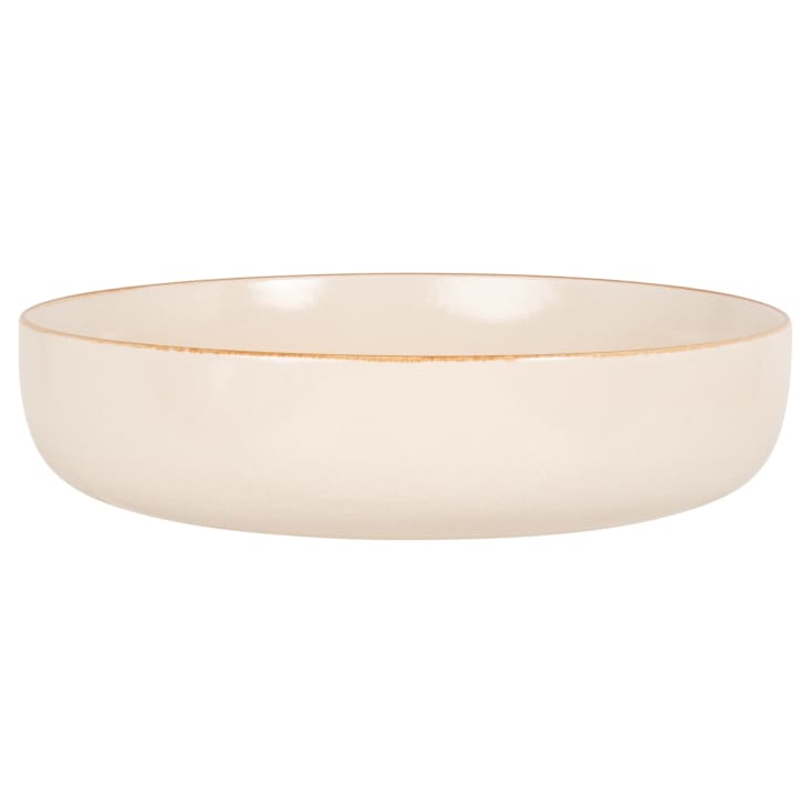 Set 6 Piatti Fondi In Gres Avorio Con Bordo Marrone The Market G - &Oslash;18.5cm, Lavabili In Lavastoviglie