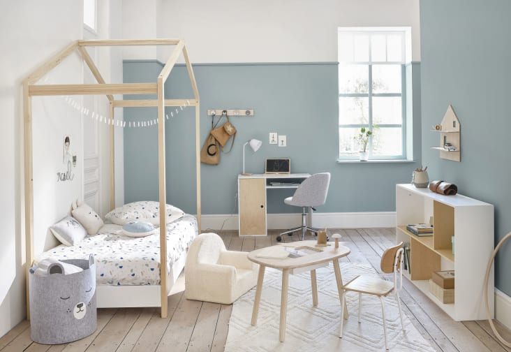 Kindersessel Aus Holz - Weißer Teddy Bouclé Stoff Sessel Für Kinder