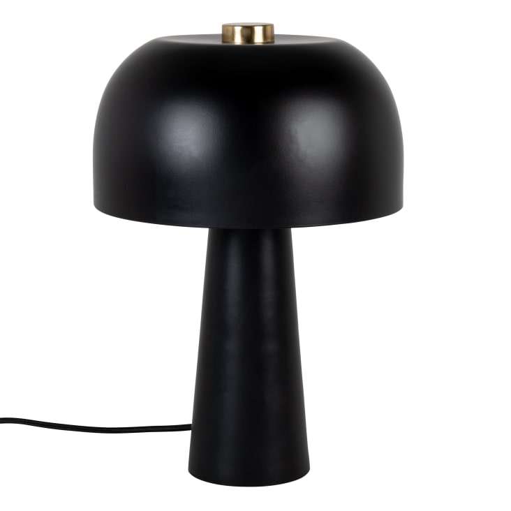 Lamp in vorm van paddenstoel uit zwart metaal