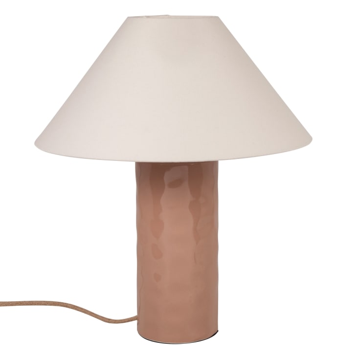 Abat-jour Conique Licht-Erlebnisse WILLOW - Tissu Rose Motifs Fleurs - Douille E27 - 38 Cm