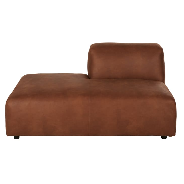 Linkse chaise longue voor modulaire zetel, camelkleurig Maisons du Monde