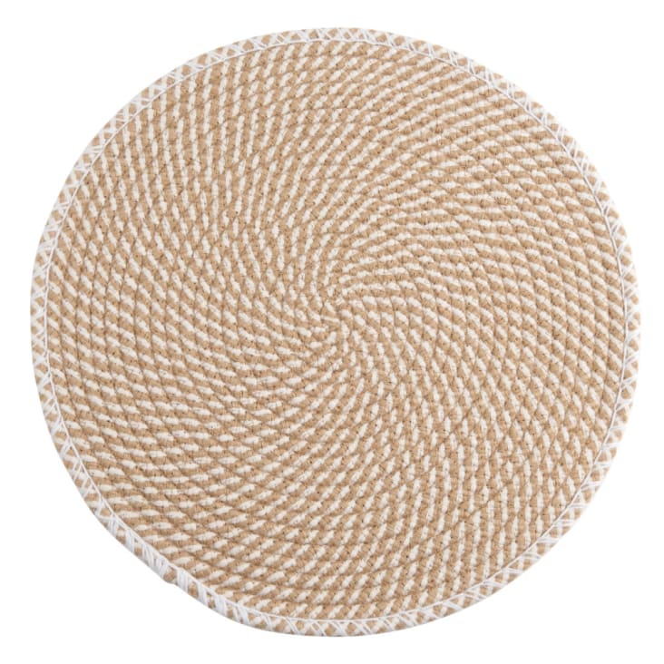 Mantel individual redondo de fibras naturales 38 cm Mangsit