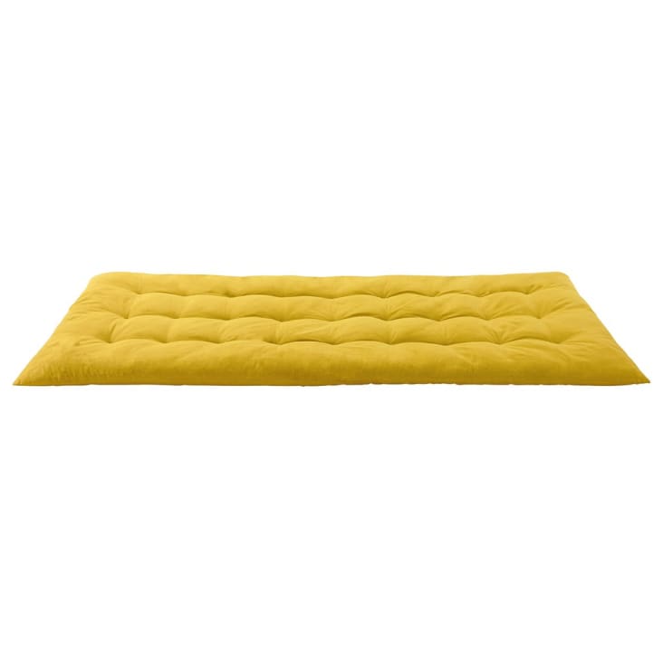 Matelas de sol - futon rayé jaune et banc