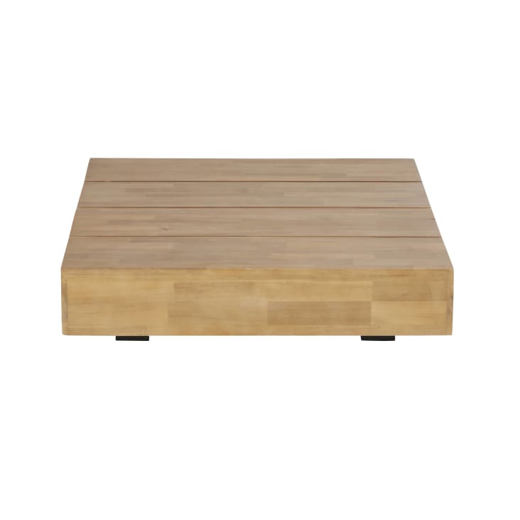 Mesa Baja de madera de Mindi beige con balda inferior, 170 x 80 x 46 cm -  TessaHome