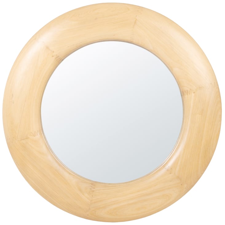 Miroir rond en bois de chêne D70