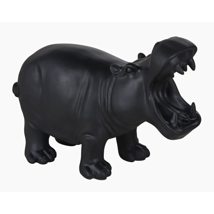 Nilpferd-Figur aus schwarzem H44cm Maisons du Monde | Río Zement, claro