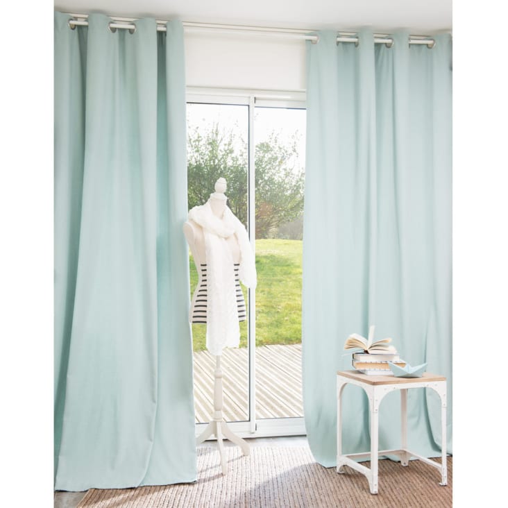 Ösenvorhang aus pastellblauer Baumwolle, 140x250, 1 Vorhang Pornic |  Maisons du Monde