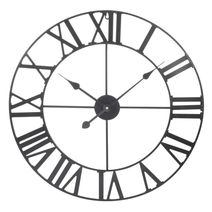 Orologio in metallo nero 60 cm