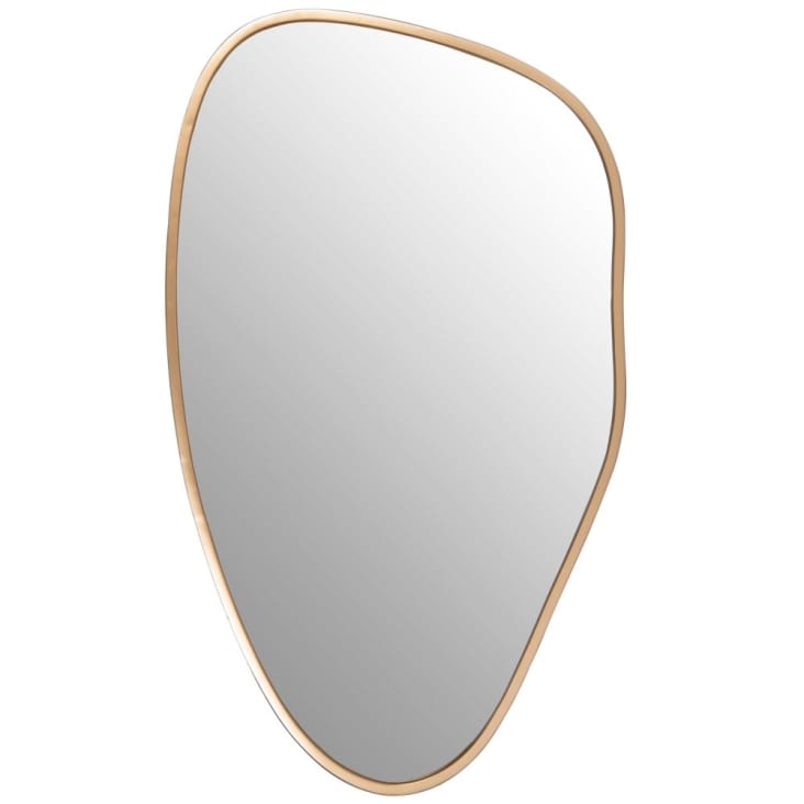 Espelho oval em metal dourado 46 x 79 cm