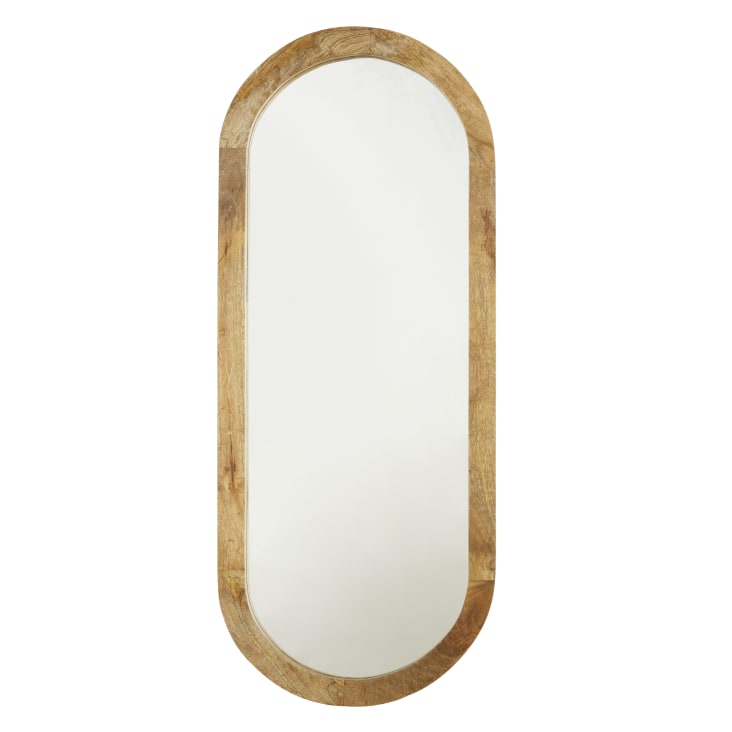 Ovaler Spiegel aus Mangoholz, 50x120cm ANDERS