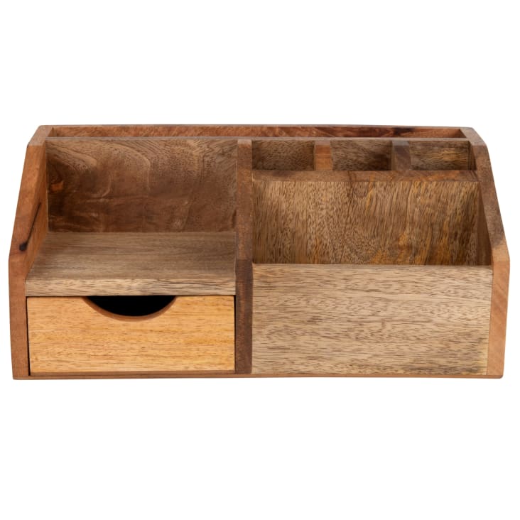 Portalettere Da Tavolo In Legno Stile Vintage - Organizer Per Documenti, Riviste, Penne, Ideale Per Ufficio E Casa, Colore Marrone