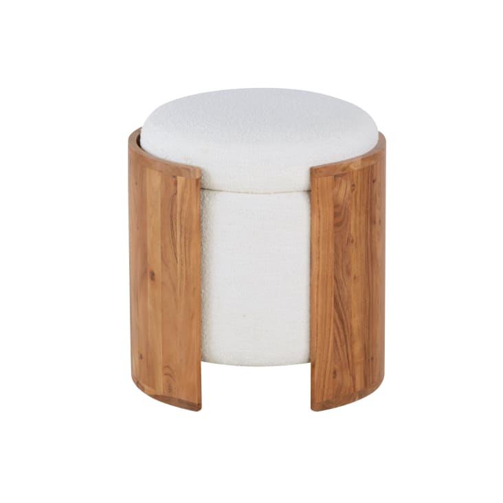 Pouf Contenitore Multiuso Galileo Sibilla – 38x38x38 Cm, Struttura MDF, Rivestimento PVC Bianco