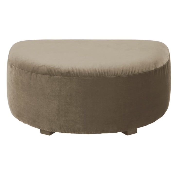 Pouf per divano componibile in velluto beige