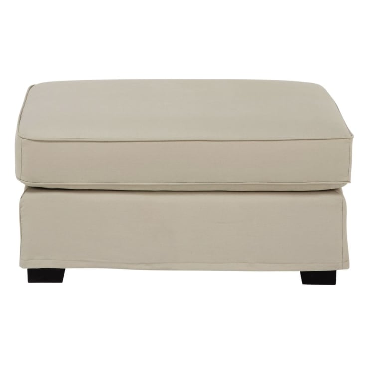 Pouf per divano beige modulabile in tessuto Malo