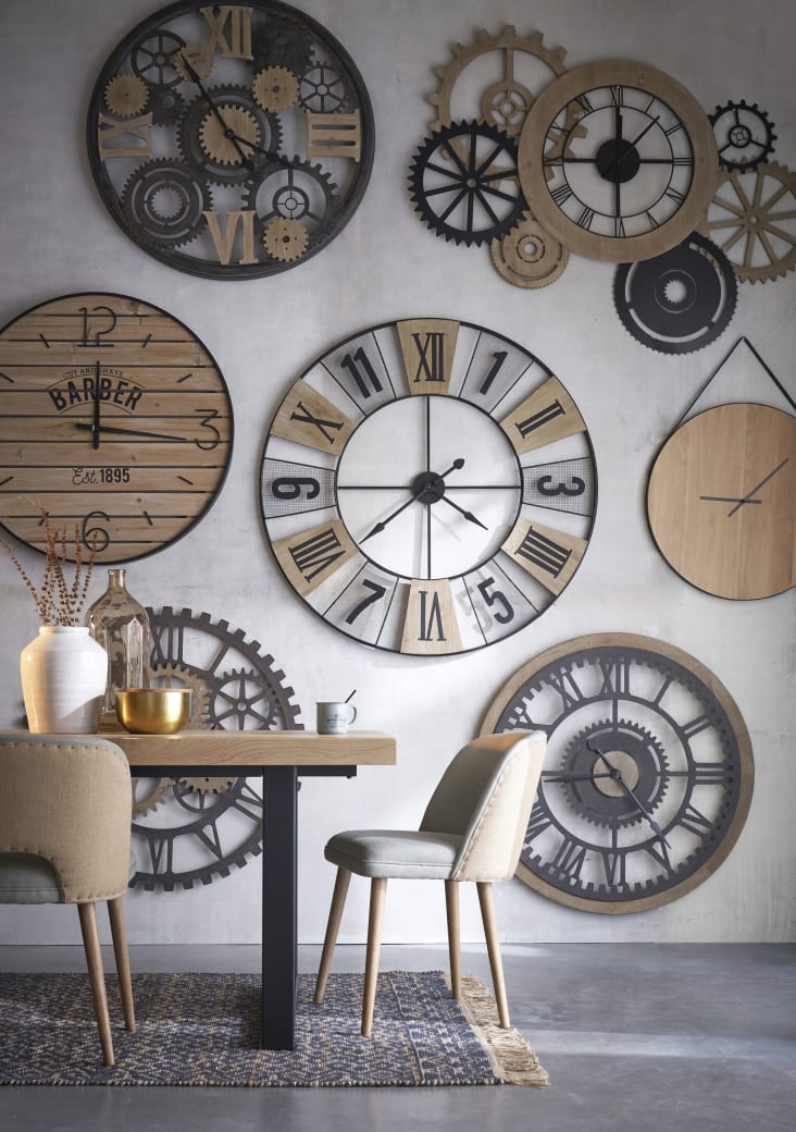 Reloj industrial bicolor 145x109 cm Hipster Maisons du Monde