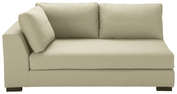 Reposabrazos derecho para sofá modular de 2 plazas tela gris pizarra  Terence