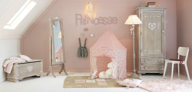 Princesse - Roze Wanddecoratie 35x118