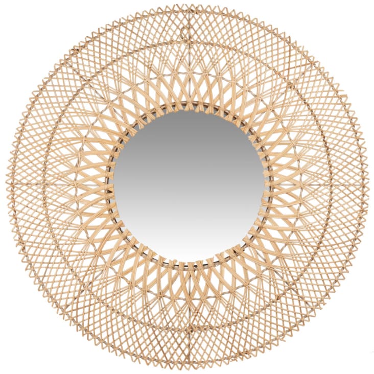 Cagnolier Ganzkörperspiegel 120x38cm - Rattan Geflecht Mit Haken Für Boho Deko