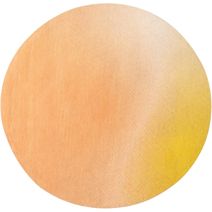 Runder Teppich mit Monde Batikmotiv, Maisons du D120cm und gelb, | LOUREIRO orangefarben