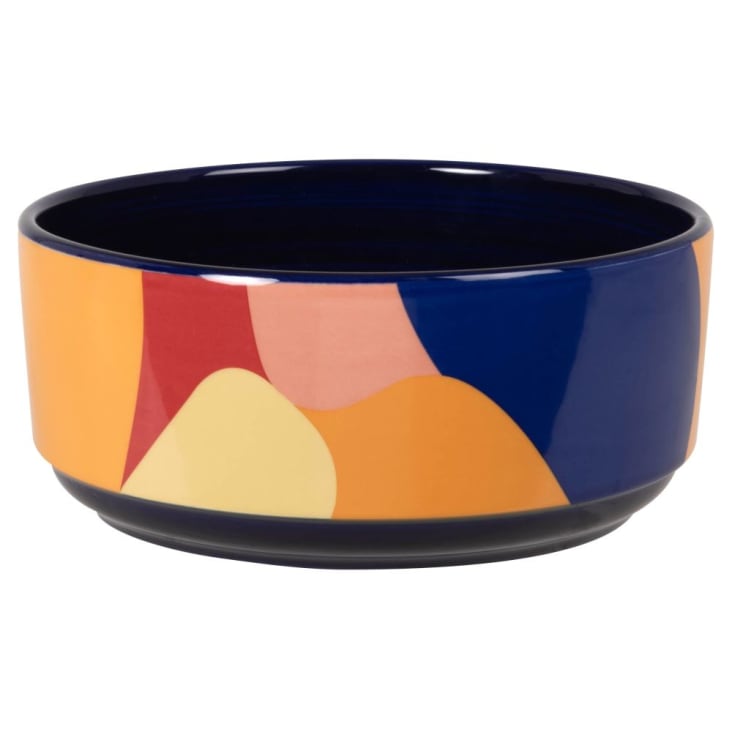 Saladier Bell Maisons du Monde X Sakina M’Sa en faïence bleue, orange