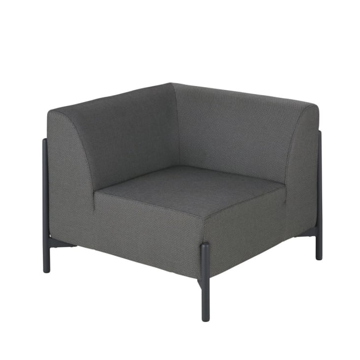 Sedia professionale per divano da giardino modulare in alluminio e rivestimento grigio antracite 