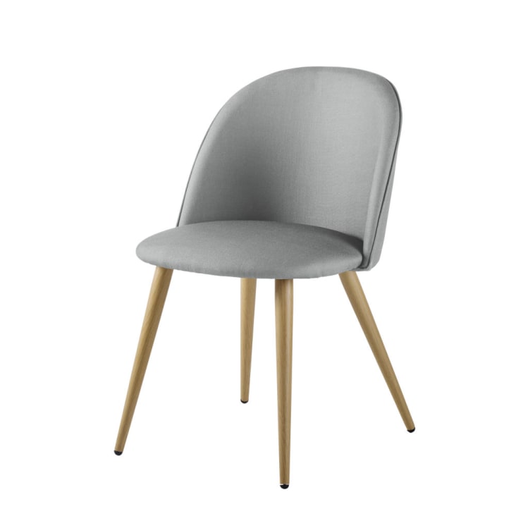 Sedia scandinava grigio e metallo effetto rovere