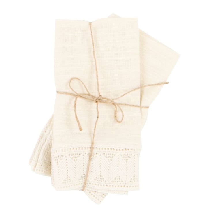 Serviette De Table En Tissu Serviettes De Table En Lin Et Coton Lavables - Lot De 12 Serviettes 45x45cm Avec Franges - Beige Serviette Table Tissu