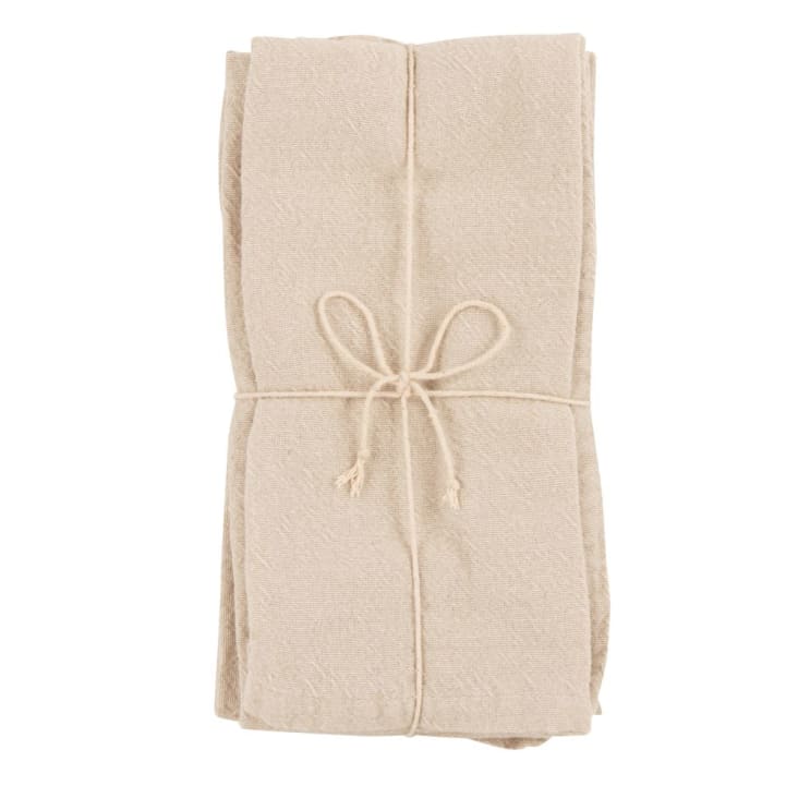 Serviettes en tissu 100% coton faites à la main avec franges, lot de 4,  serviettes en