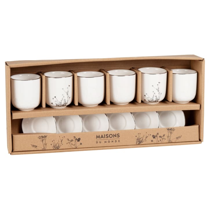 Set 6 Tazzine Espresso In Ceramica Bianca Con Piattini - 70ml, Impilabili, Lavabili In Lavastoviglie - Foto 9