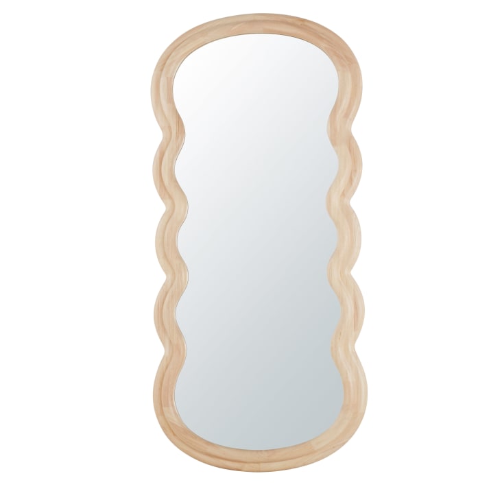 Specchio da appendere con cornice in legno per parete irregolare, specchio da parete nero ondulato per bagno decorativo per camera da letto, soggiorno, ingresso corridoio, unico