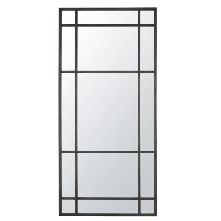Spiegel in Fensteroptik mit schwarzem Metallrahmen 122x122 Beckett