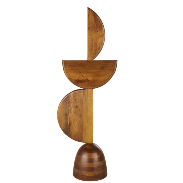 Statua totem asimmetrico in legno di mango alt. 120 cm