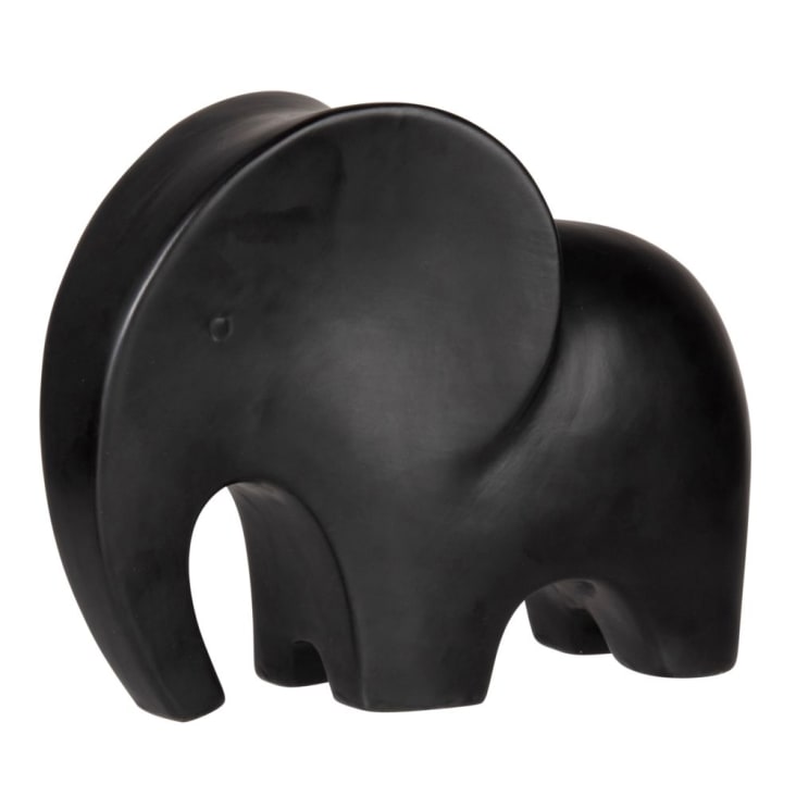 Statuetta elefante in dolomite nera alt. 8 cm
