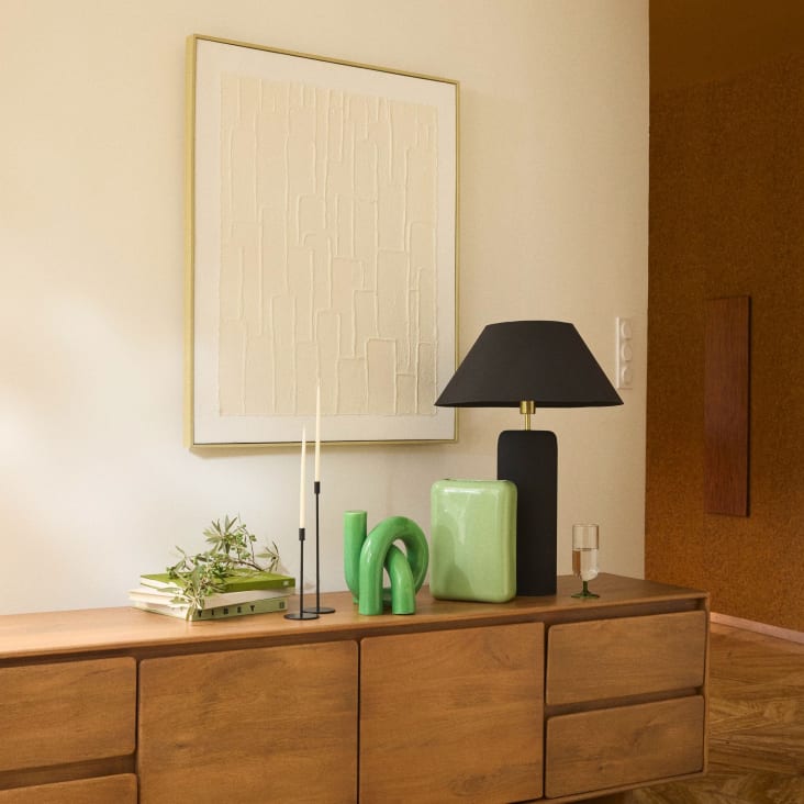 Statuetta tubi in gres verde alt.25 cm Linea | Maisons du Monde