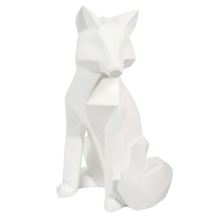 Statuette renard blanc H26 Fox Origami