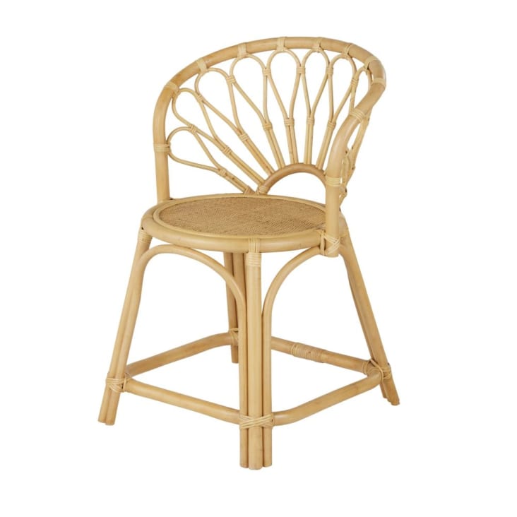 Stuhl aus beigefarbenem Rattan Maisons du Monde
