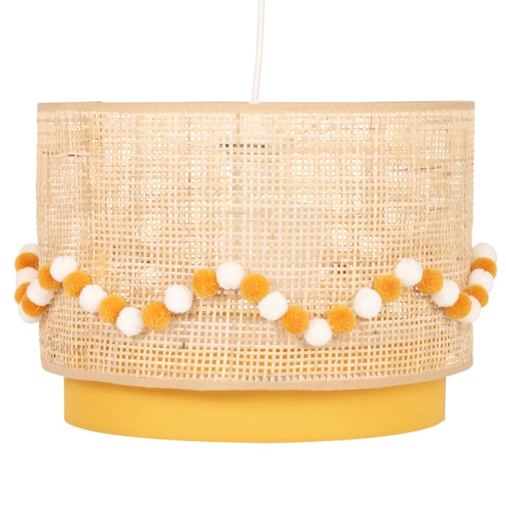 Pendentifs Tribaux Turkmènes Vintage Pointus à Pompons - Couleur Jaune Safran - Neuf