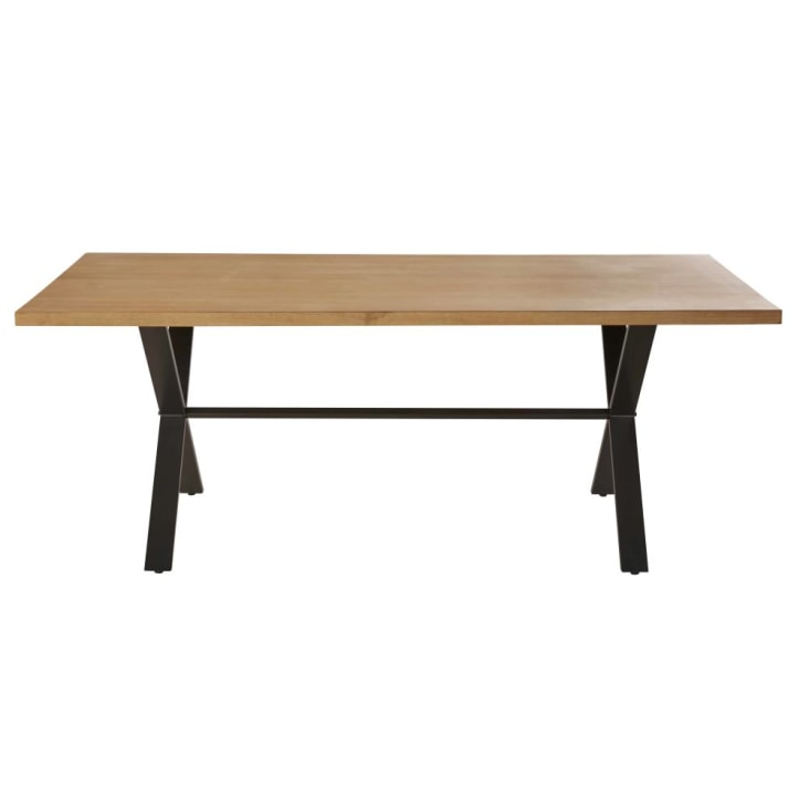 Table à manger en bois de manguier et métal noir 8/10 personnes L200