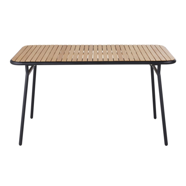Table de jardin bois métal ronde pliante 100cm SJ-TD